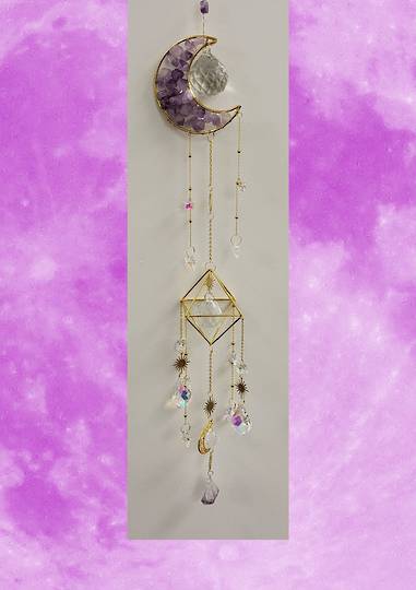 Ultimate Amethyst Moon and Prism Suncatcher